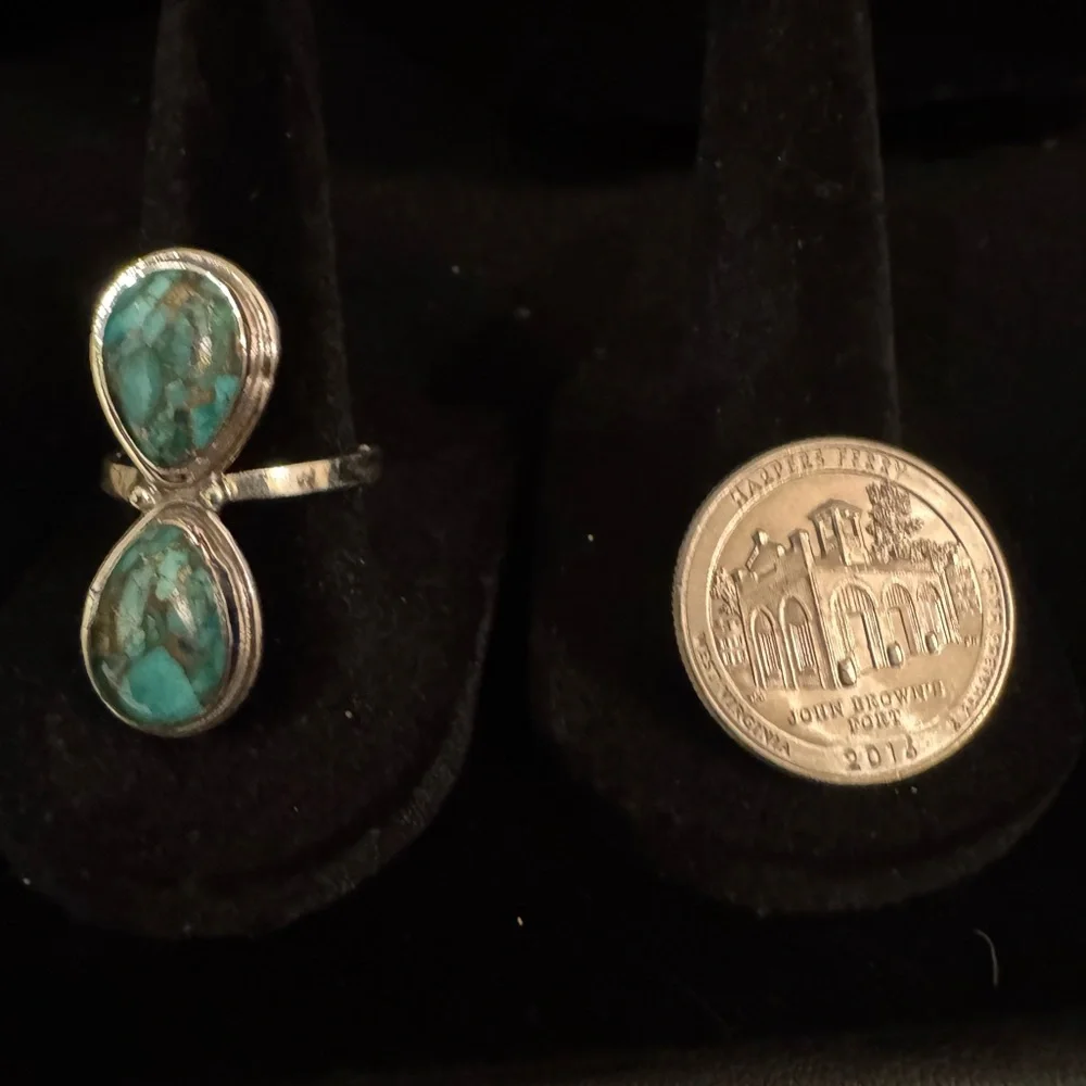 Turquoise‎ and sterling Silver Statement Ring